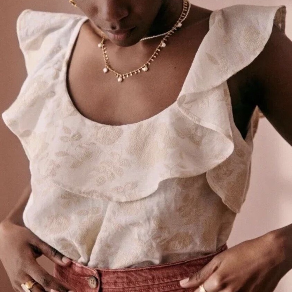 Sézane Vahia Blouse in Sable